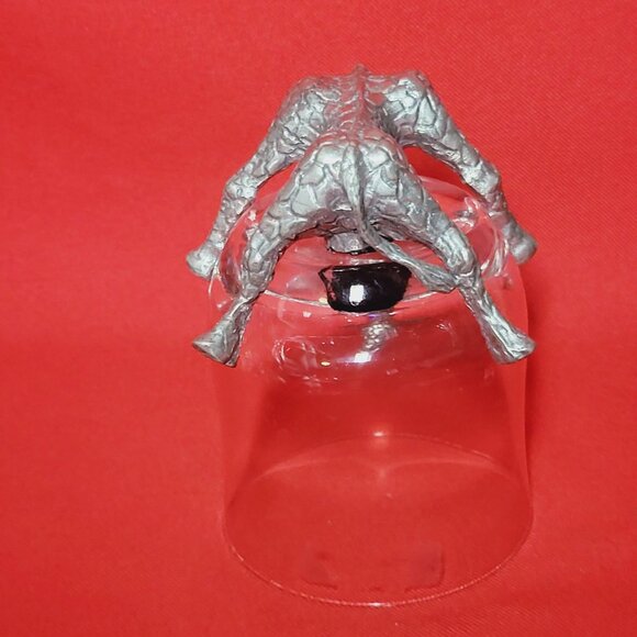 Vintage Frankli Wild Pewter Giraffe Base Clear Glass Tumbler Whiskey Glass - Picture 12 of 17